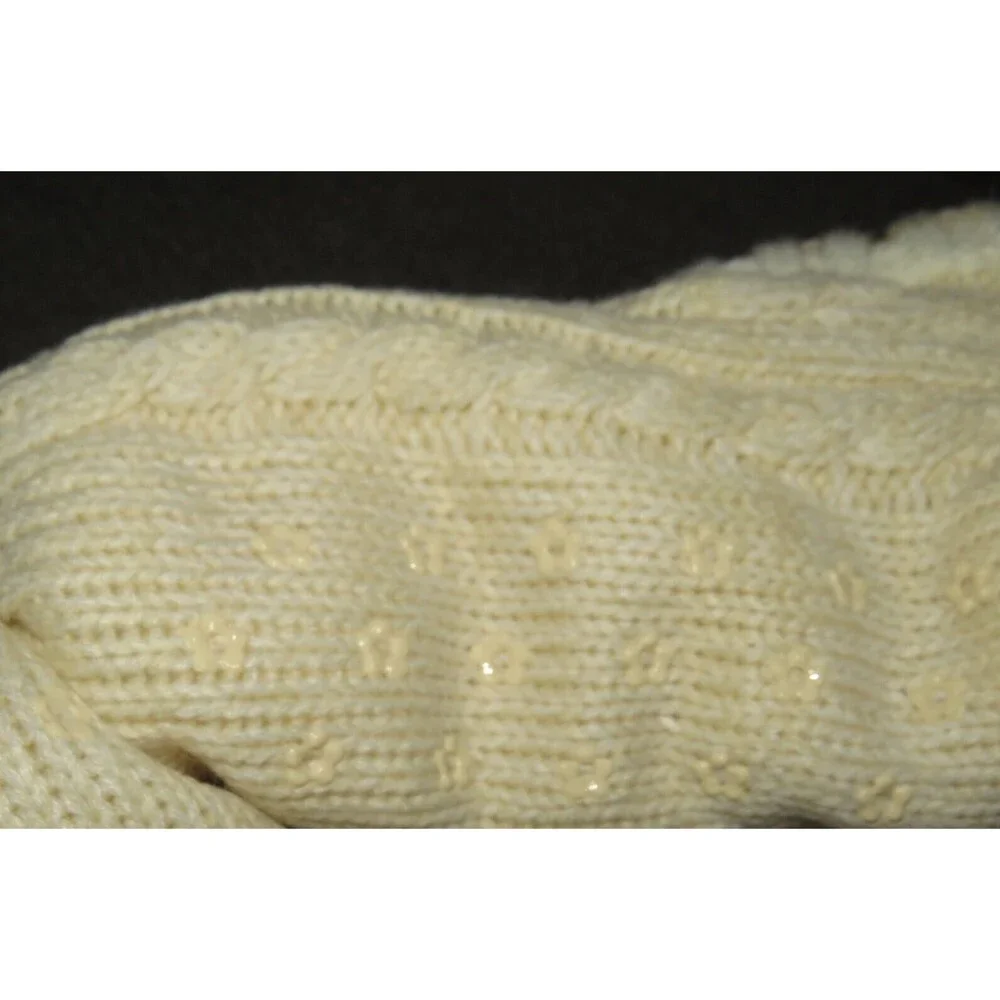 4 Oak Lane Apparel Ivory Plush Cable Knit Slipper Socks Size Small-Medium